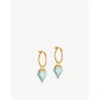 MISSOMA SHIELD 18CT YELLOW GOLD-PLATED VERMEIL AND LARIMAR HOOP EARRINGS,R03632812