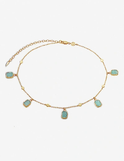 Missoma Lena 18ct Yellow Gold-vermeil And Amazonite Choker Necklace In 18ct Gold Plated Vermeil/amazonite