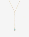 MISSOMA LENA 18CT YELLOW GOLD-VERMEIL AND AMAZONITE LARIAT NECKLACE,R03632819