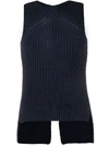 EUDON CHOI TWO-TONE KNITTED VEST