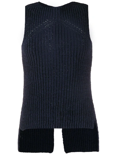 Eudon Choi Two-tone Knitted Waistcoat In Blue