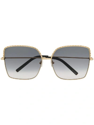 Linda Farrow Ornate Frame Sunglasses In Gold