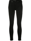 Good American Good Legs Coated Skinny Stretch Jeans In Black