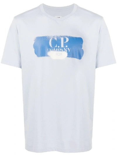 C.p. Company Logo Print T-shirt In Blue