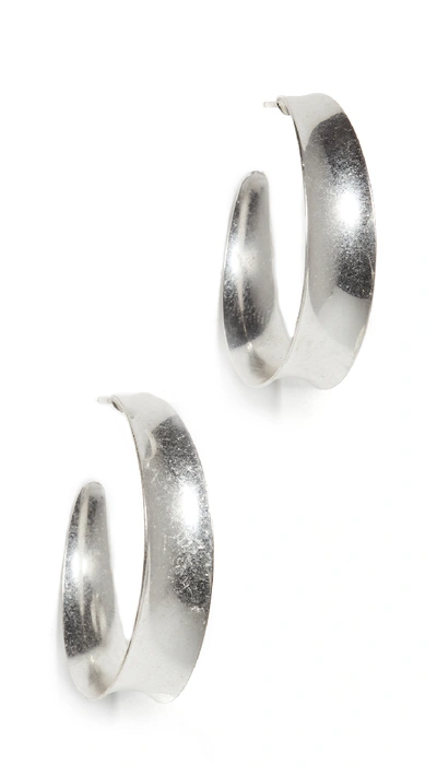Madewell Sculptural Statement Hoop Earrings In Vintage Silver