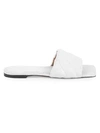 Bottega Veneta 10mm Padded Leather Slide Flats In Optic White