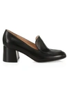 GIANVITO ROSSI Block-Heel Leather Loafers