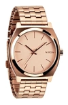 Nixon Time Teller Stainless Steel Bracelet Watch 37mm In Rose Gold