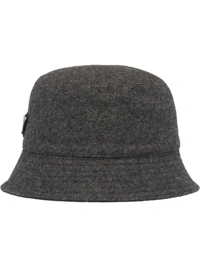 Prada Loden Bucket Hat In Grey