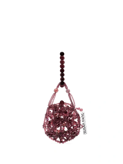 Susan Fang Brown Bubble Beaded Bracelet Bag