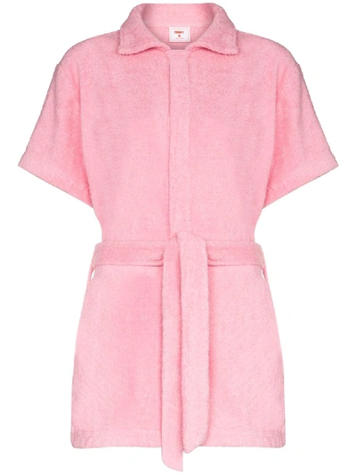 All Things Mochi Cotton-terry Playsuit In Rosa