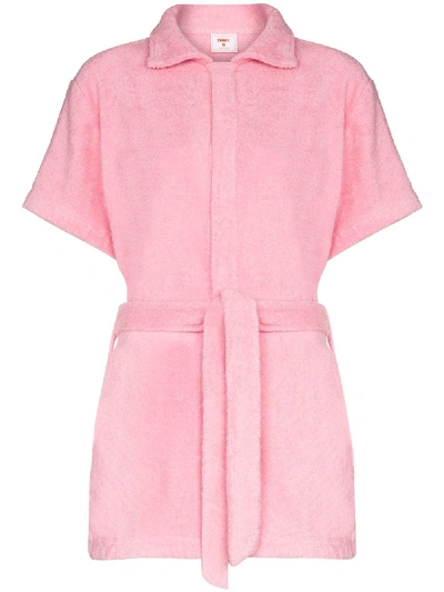 All Things Mochi Cotton-terry Playsuit In Pink