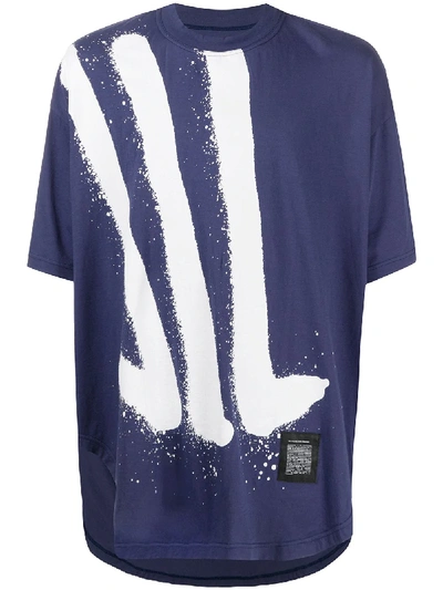 Julius Spray Paint Stripes T-shirt In Blue