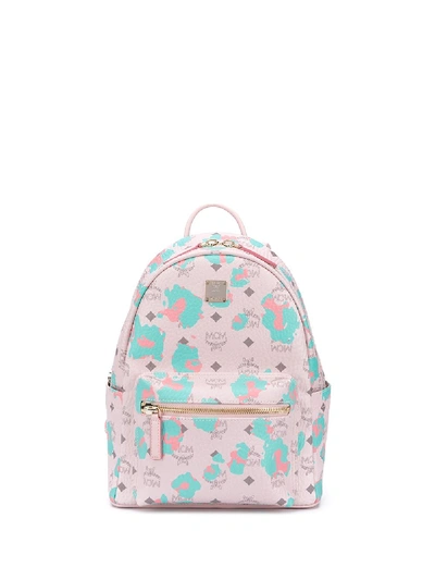 Mcm Stark Floral Leopard Print Backpack In Pink | ModeSens display picture 3