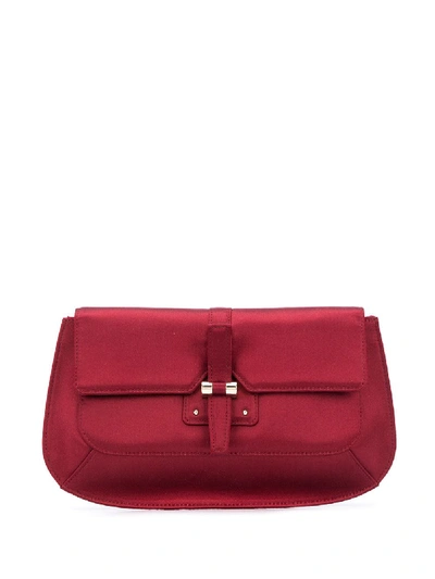 Pre-owned Saint Laurent 2000s Silk Clutch Bag In Red