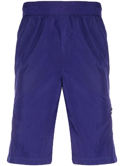 C.p. Company Zipped Lens Track Shorts In Blue