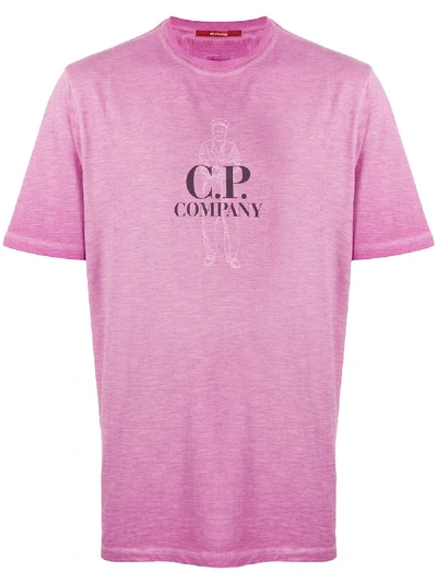 C.p. Company Logo Print T-shirt In Pink