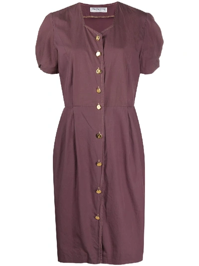Pre-owned Burberry 1990s Round Neck Dress In Purple