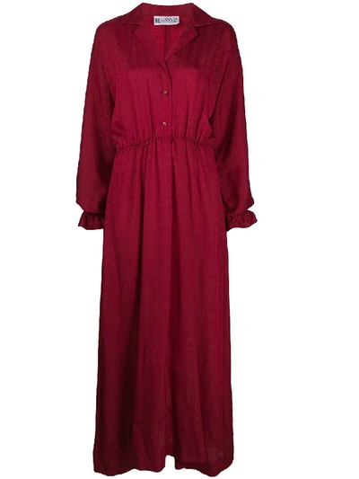 Pre-owned Lanvin 1970s Maxi Dress In Red