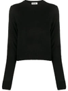Jil Sander Long-sleeved Fine-knit Top In Black