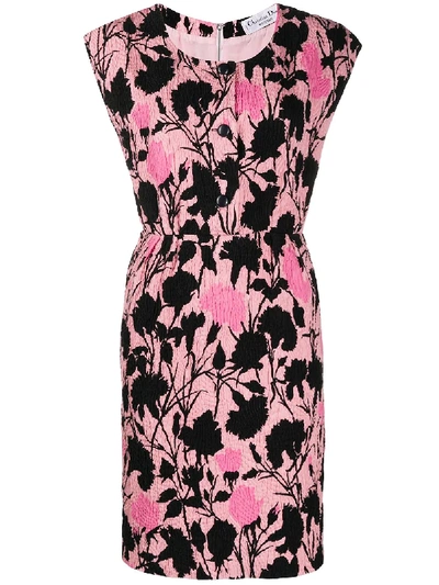 Pre-owned Dior 1990s  Floral Print Dress In Pink