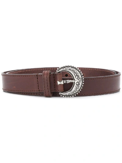 Etro Embossed Buckle Belt In Brown