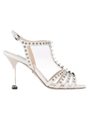 PRADA LEATHER SANDALS WITH STUDS,10990298