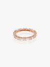 SUZANNE KALAN 18KT ROSE GOLD HORIZONTAL BAGUETTE DIAMOND RING