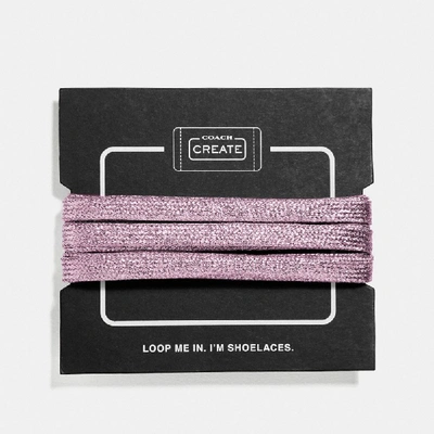 Coach Metallic Shoe Laces - Size 55in In Pink