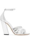 BURBERRY METALLIC-EFFECT SPLIT-TOE SANDALS