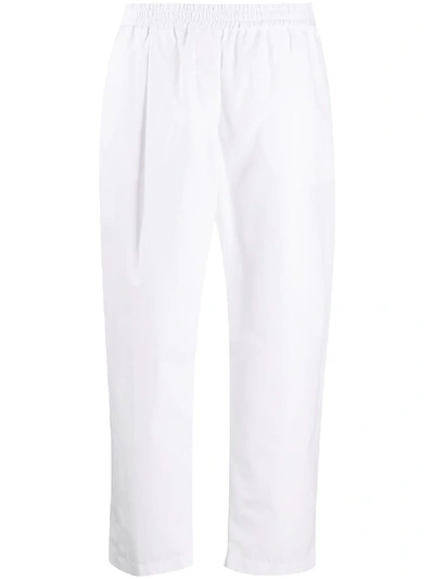 Aspesi Elasticated Cropped Trousers In White