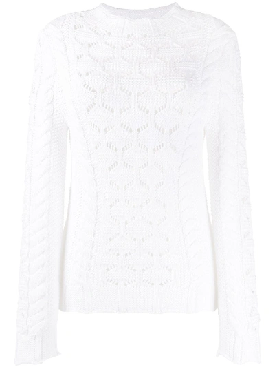 Malo Crocheted Jumper In White