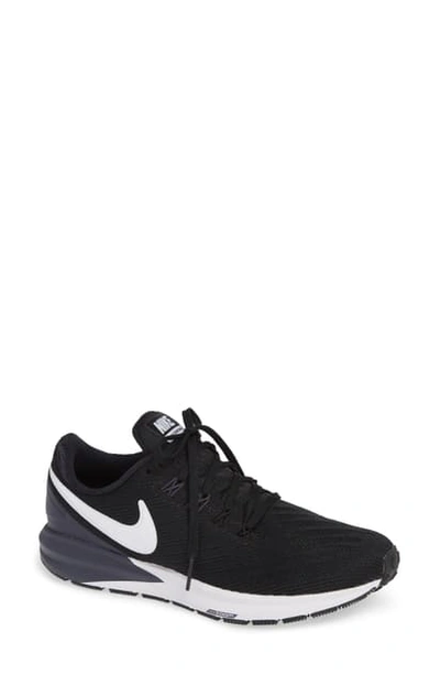 Nike Air Zoom Structure 22 Sneaker In Black/ White-gridiron
