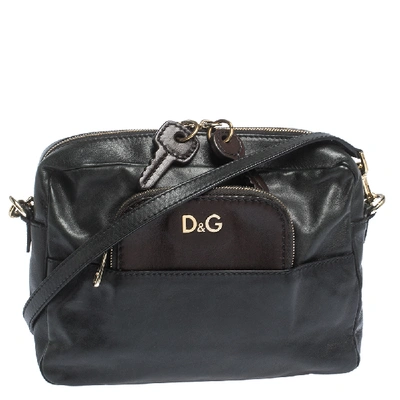 Pre-owned Dolce & Gabbana D & G Black/brown Leather Crossbody Bag