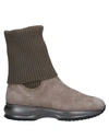Hogan Ankle Boots In Beige