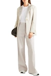 BRUNELLO CUCINELLI SATIN-TRIMMED LEATHER WIDE-LEG trousers,3074457345622423356