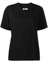 Mm6 Maison Margiela Padded Oversized Cotton & Satin T-shirt In Black