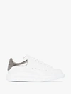 ALEXANDER MCQUEEN WHITE AND SILVER OVERSIZED SNEAKERS,553770WHFBU15410170