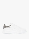 Alexander Mcqueen Oversized Metallic Leather Sneakers In White