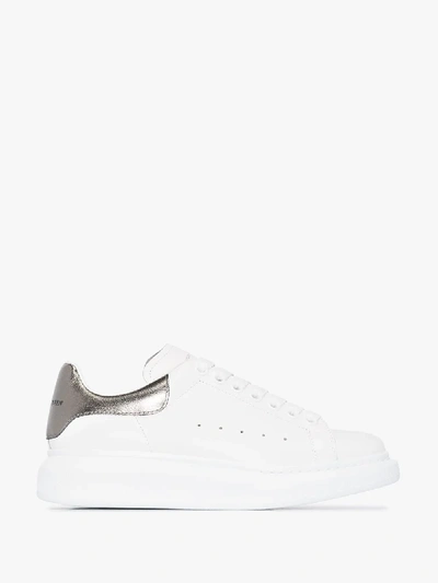 ALEXANDER MCQUEEN WHITE AND SILVER OVERSIZED SNEAKERS,553770WHFBU15410170