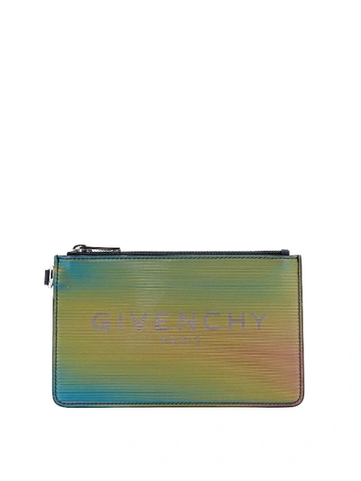 Givenchy Holographic Print Clutch In Multicolour