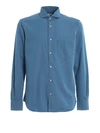 Aspesi Pocket Detail Denim Shirt In Medium Wash