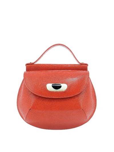 Marni Cyclops Reptile Print Shoulder Bag In Red