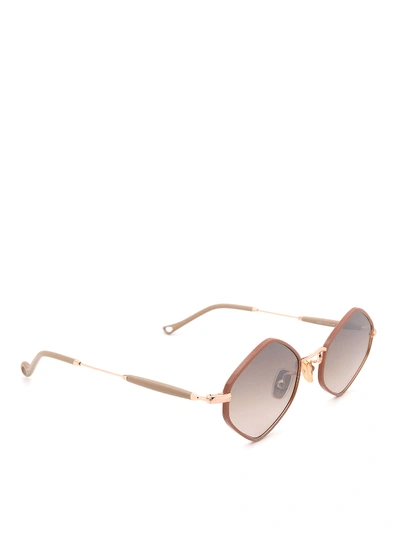 Eyepetizer Deux Pinkish Brown Sunglasses In Nude And Neutrals