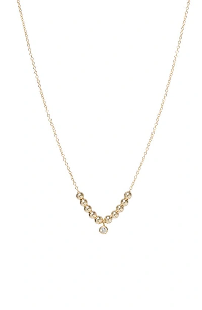 Zoë Chicco Diamond Charm Beaded Necklace In Gold