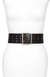 ALLSAINTS DOUBLE PRONG LEATHER BELT,AS300275