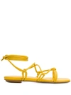 GIA COUTURE BELLA FLAT LEATHER SANDALS