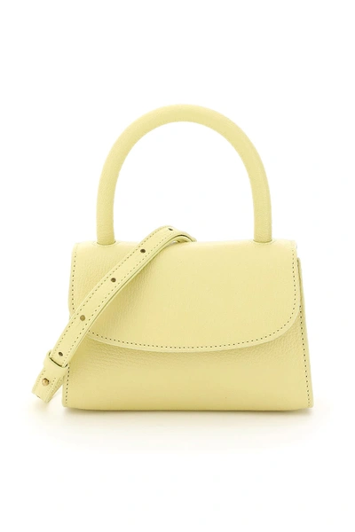 By Far Mini Grained Leather Bag In Yellow