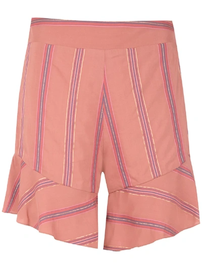 Olympiah Drina Striped Shorts In Orange