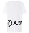 Mm6 Maison Margiela Reversed Logo Cotton T-shirt In White